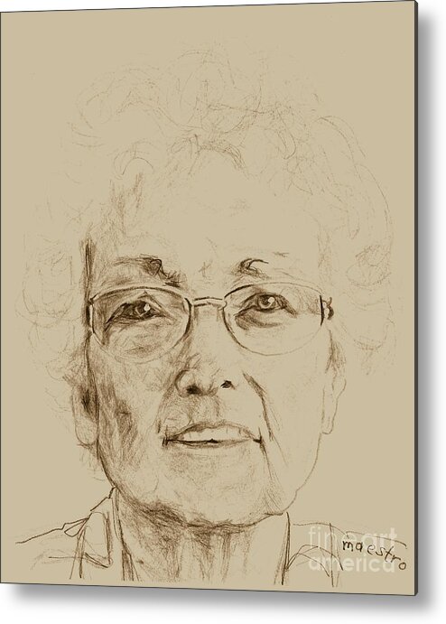 Memory Care Metal Print featuring the drawing Wava by PainterArtist FIN