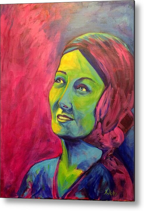 Portrait Metal Print featuring the painting We Only Have Today by Arlene Holtz