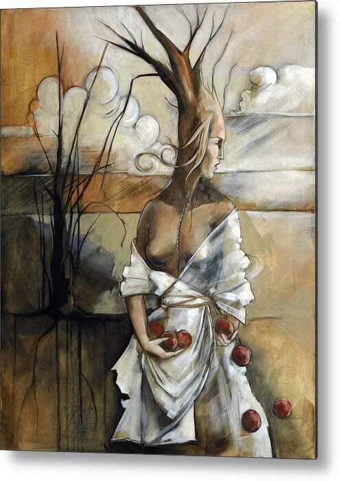 Woman Metal Print featuring the painting Well-Suited by Jacqueline Hudson