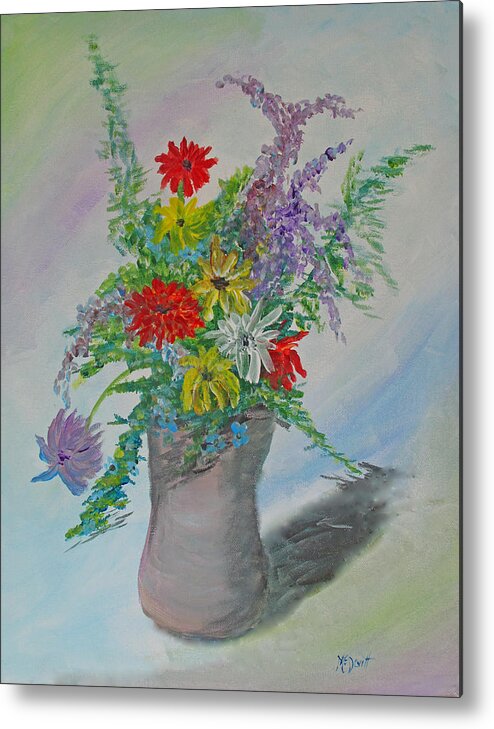Floral Metal Print featuring the painting Wet on Wet Floral by Barbara McDevitt