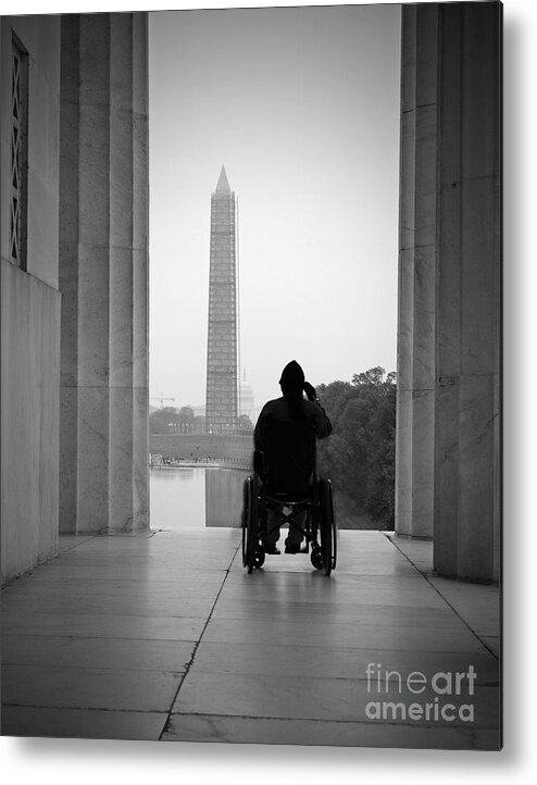 Vet Metal Print featuring the photograph Wheelchair Vet Salute by Jost Houk