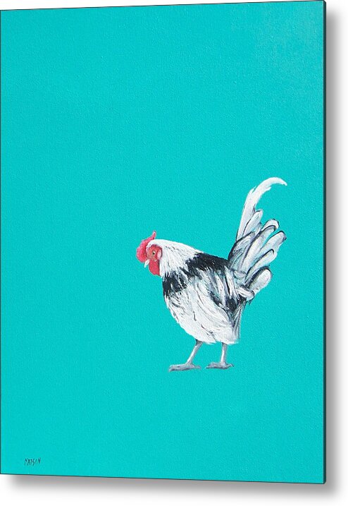 Rooster Metal Print featuring the painting Who Me by Jan Matson