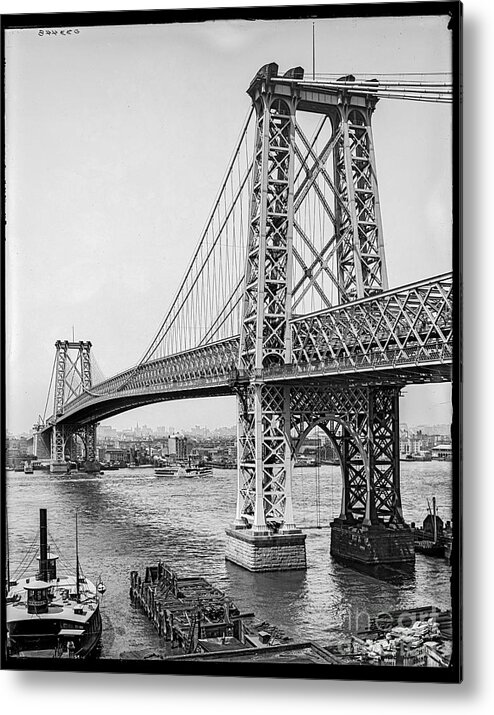 Williamsburg Metal Print featuring the photograph Williamsburg bridge by Russell Brown