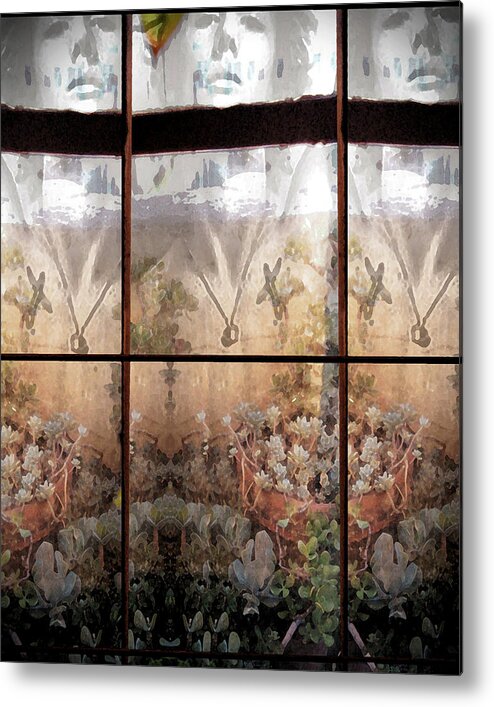 Gay Metal Print featuring the digital art Window Garden by John Waiblinger