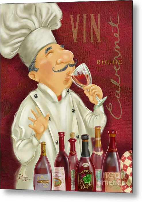 Waiter Metal Print featuring the mixed media Wine Chef I by Shari Warren