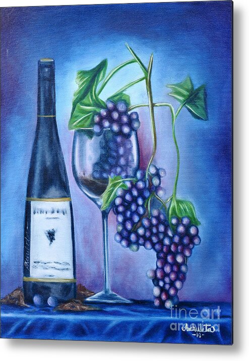 Wine Metal Print featuring the painting Wine Dance by Ruben Archuleta - Art Gallery