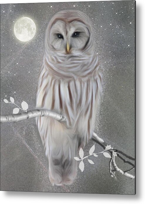 Winter Owl Metal Print featuring the digital art Winter Owl by Nina Bradica