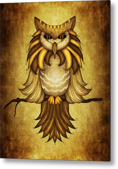 Wise Metal Print featuring the painting Wise Owl by Brenda Bryant