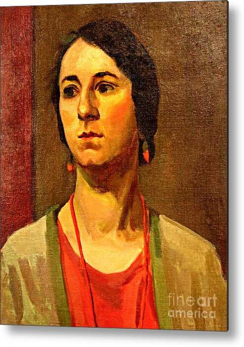 Woman Metal Print featuring the painting Woman of 1929 by Art By Tolpo Collection
