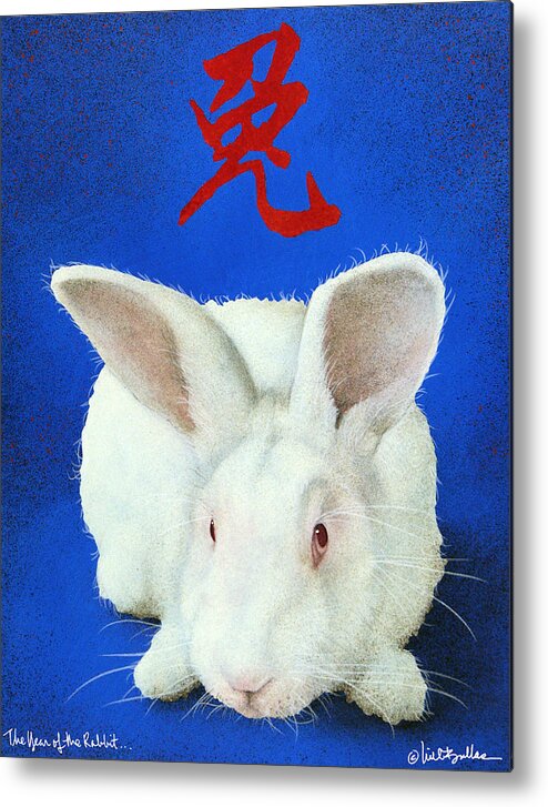 Will Bullas Metal Print featuring the painting Year of the Rabbit... by Will Bullas