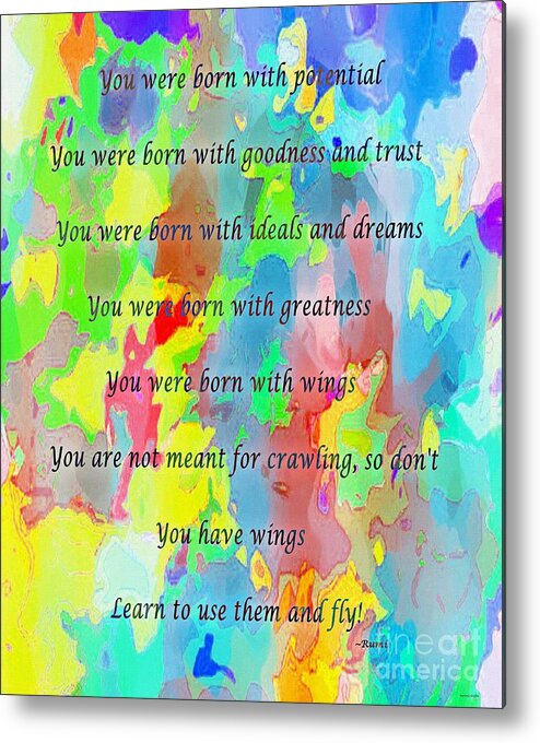 You Have Wings Metal Print featuring the digital art You Have Wings by Barbara A Griffin