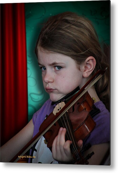 Young Violinist Metal Print featuring the photograph Young Musician Impression # 4 by Aleksander Rotner