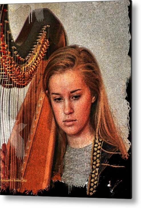 Harp Player Metal Print featuring the photograph Young Musicians Impression # 30 by Aleksander Rotner