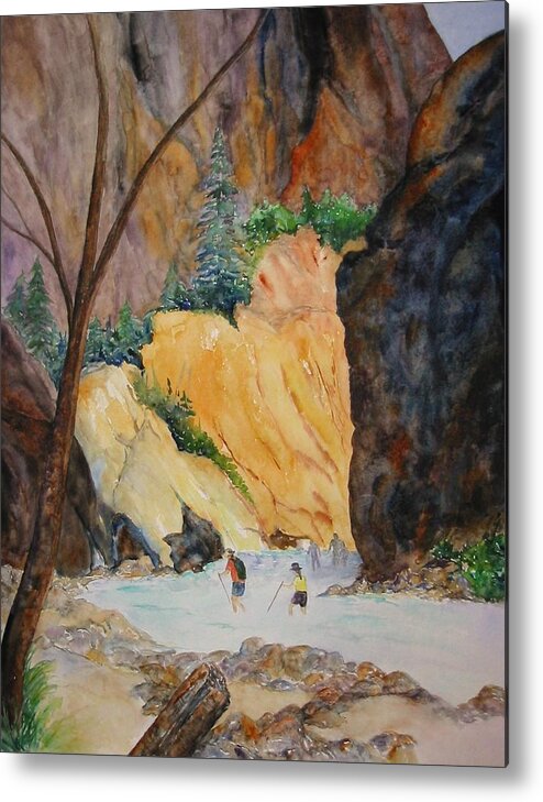 Zion Metal Print featuring the painting Zion Hike by Patricia Beebe