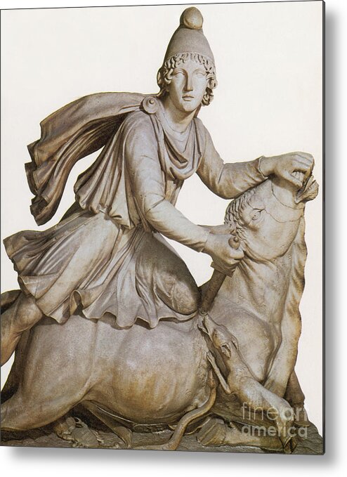 Mithras Metal Print featuring the photograph Mithras Slaying The Great Bull #1 by Photo Researchers