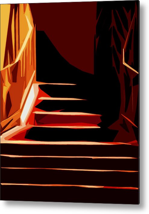 Stairs Metal Print featuring the photograph Stairs at Palace Avenue #1 by Terry Fiala