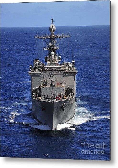 Uss Comstock Metal Print featuring the photograph Uss Comstock Transits The Indian Ocean #1 by Stocktrek Images