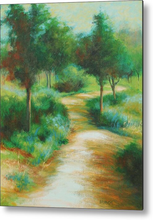 Path Metal Print featuring the painting Invitation #2 by Peggy Wrobleski