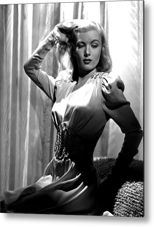 Gathered Neckline Metal Print featuring the photograph Veronica Lake, Portrait #3 by Everett