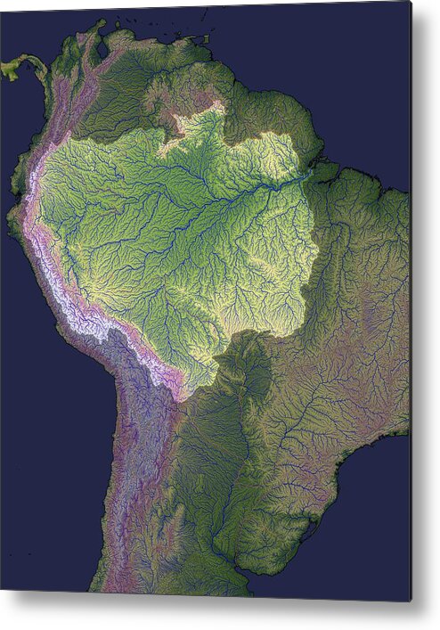 Amazon Basin Satellite Image Metal Print By Nasa