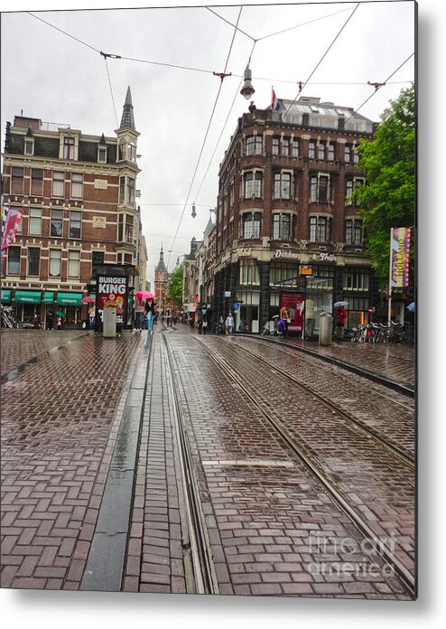 Amsterdam Metal Print featuring the photograph Amsterdam Rainy Day by Gregory Dyer