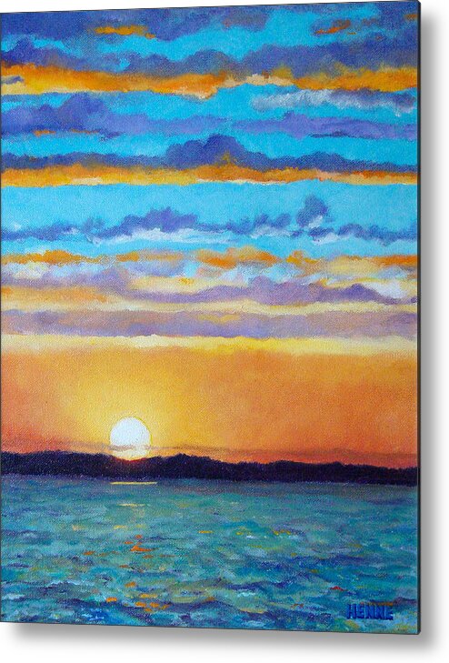 Sunset Metal Print featuring the painting Bay Sunset by Robert Henne