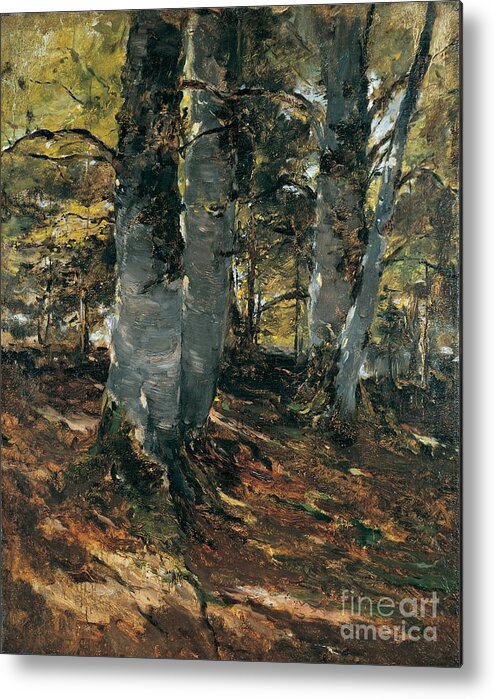 Forest Metal Print featuring the painting Beechwoods at Polling Bavaria by Frank Duveneck