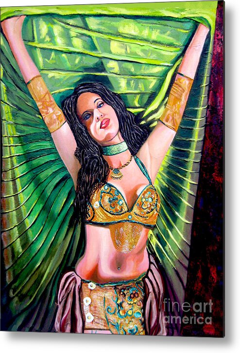 Girl Metal Print featuring the painting Belly Dancer by Jose Manuel Abraham