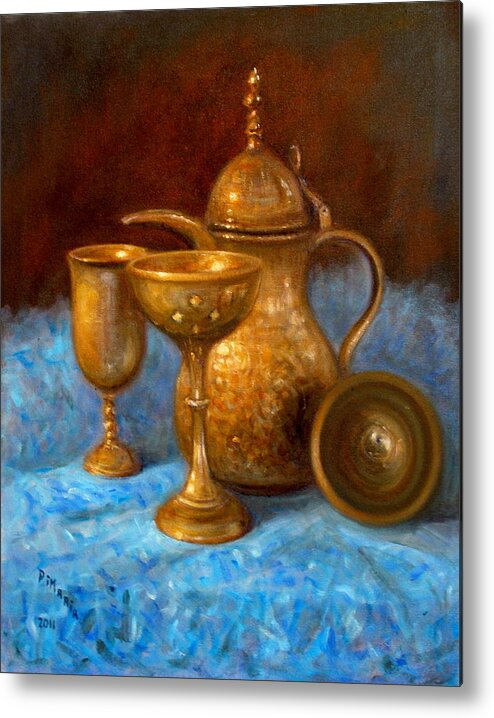 Realism Metal Print featuring the painting Brass Still life by Donelli DiMaria