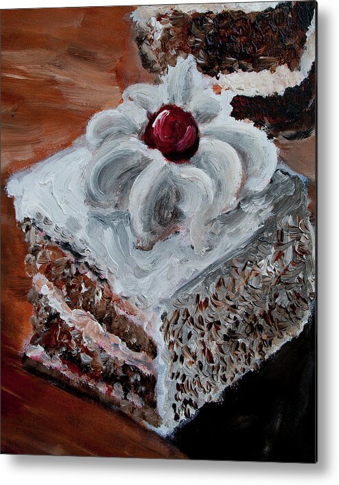 Cake Metal Print featuring the painting Cake 09 by Nik Helbig