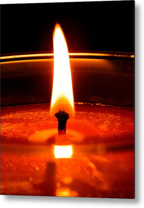 Background Metal Print featuring the photograph Candlelight by Ester McGuire