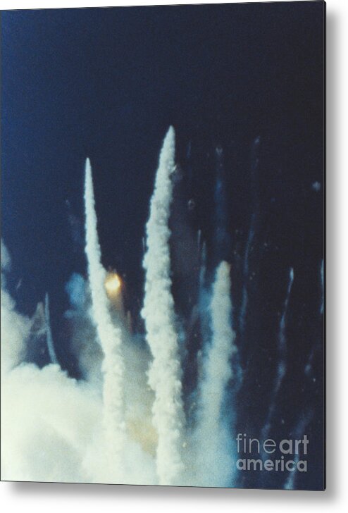Space Travel Metal Print featuring the photograph Challenger Disaster by Science Source