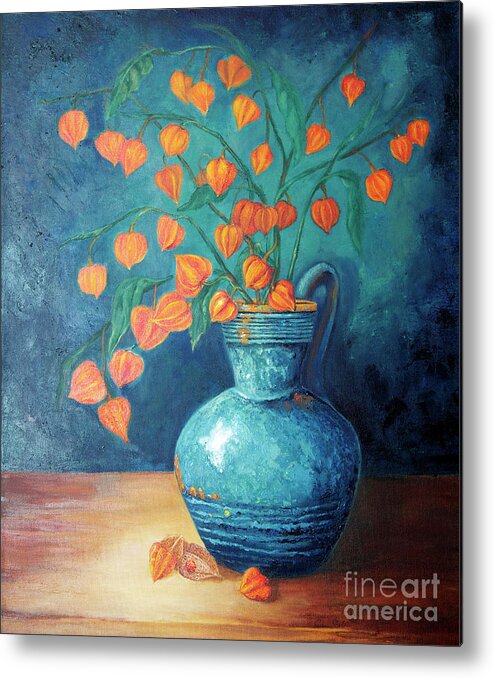 Still Life Metal Print featuring the painting Chinese Lanterns by Portraits By NC