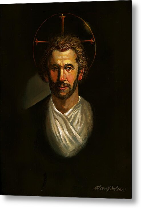 Painting Metal Print featuring the painting Christ the Son of God by Alan Carlson