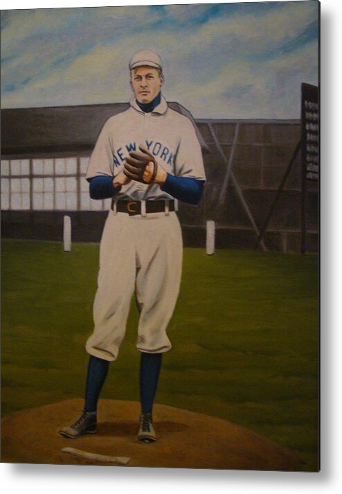 Giants Metal Print featuring the painting Christy Mathewson by Mark Haley