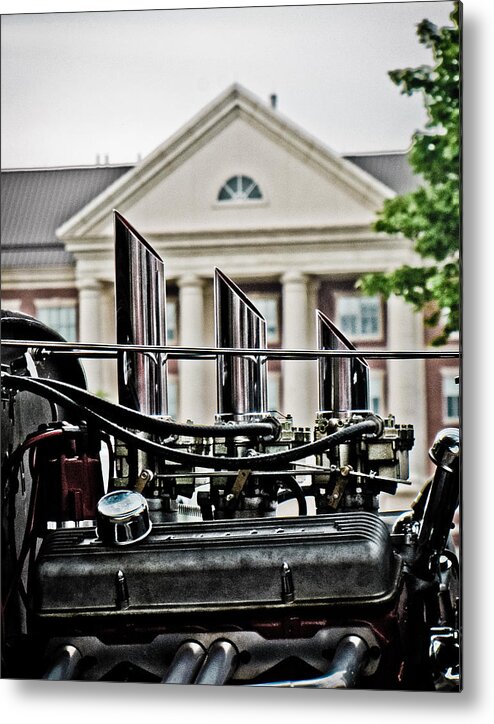 Car Show Metal Print featuring the photograph Columns in Chrome by Jessica Brawley