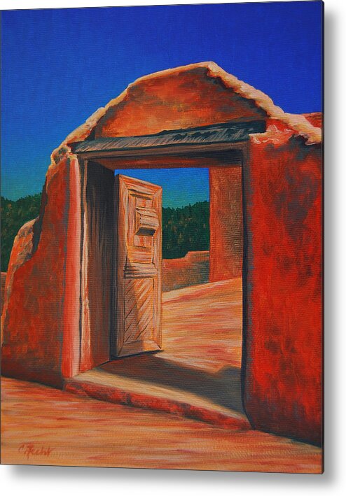 Southwest Metal Print featuring the painting Doorway To Las Trampas by Cheryl Fecht