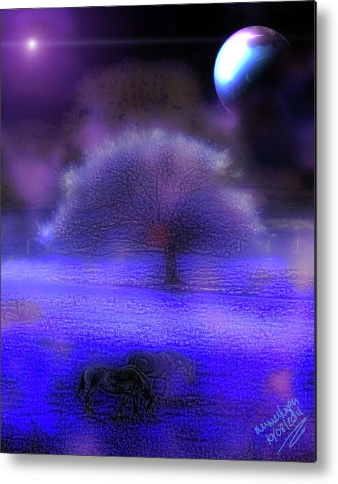 Landscape Metal Print featuring the digital art Es war einmal - Once upon a Time by Mimulux Patricia No