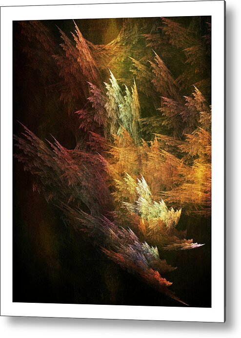 Fractal Metal Print featuring the digital art Fractal Forest by Bonnie Bruno
