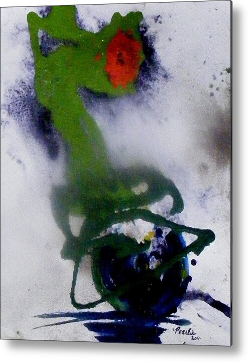 Flowers Metal Print featuring the painting Ghost flower by Pearlie Taylor