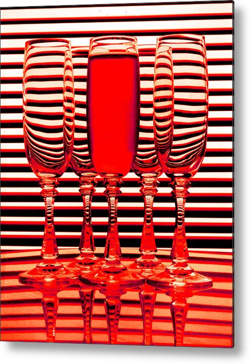 Red Metal Print featuring the photograph Glasses by Jim Painter