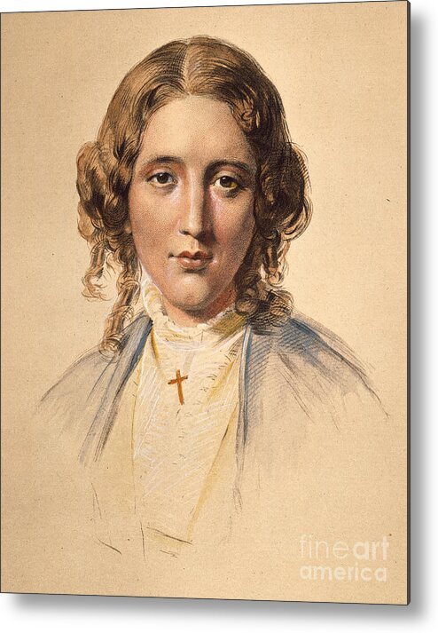 1853 Metal Print featuring the photograph Harriet Beecher Stowe by Granger