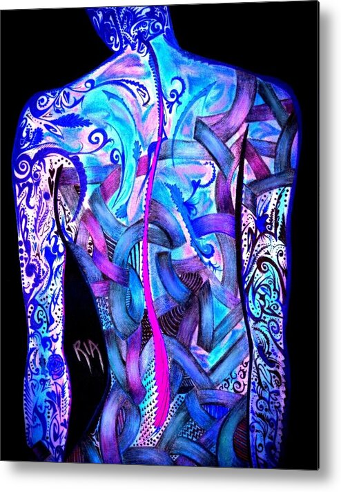 Woman Sexy Metal Print featuring the photograph Intricate Woman by Artist RiA