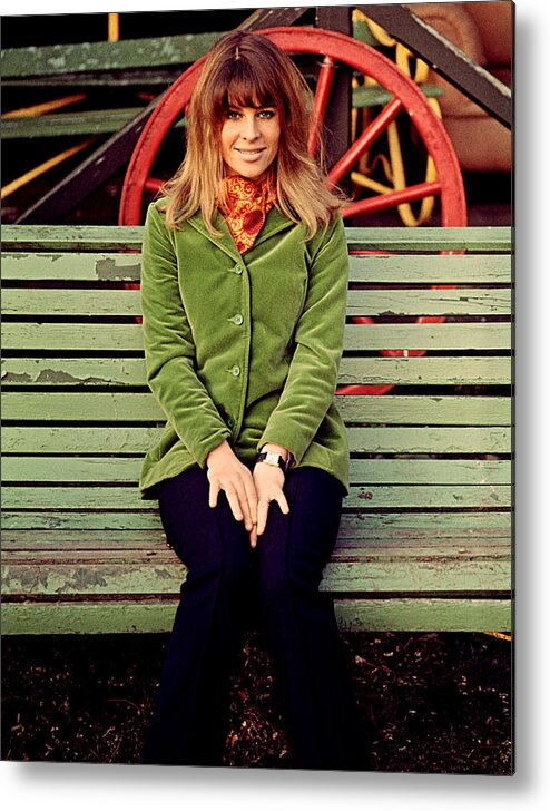 Bench Metal Print featuring the photograph Julie Christie On The Set Of Far From by Everett