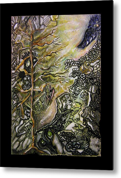 Kritter Metal Print featuring the painting Kritter Winter by Mimulux Patricia No
