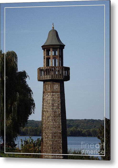 Lighthouse Metal Print featuring the photograph Lighthouse at Lake Chautauqua by Rose Santuci-Sofranko