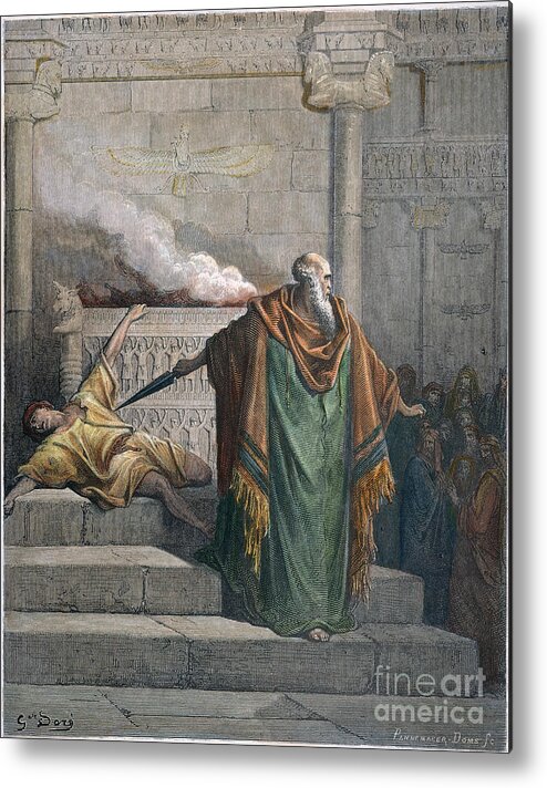 2nd Century B.c. Metal Print featuring the drawing Mattathias And The Idolator by Gustave Dore