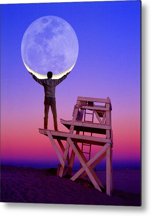  Metal Print featuring the photograph Moon Holder by Larry Landolfi
