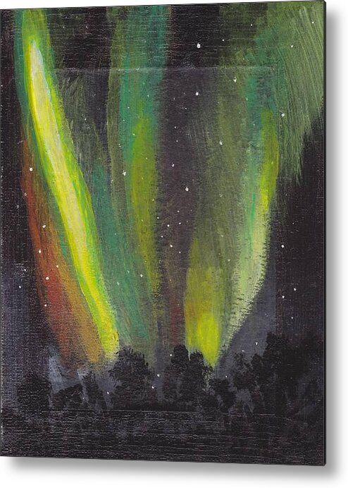 Northern Lights Metal Print featuring the painting Northern Lights 3 by Audrey Pollitt