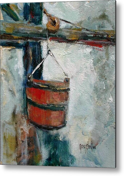 Water Well Metal Print featuring the painting Old Well Bucket by Gary Partin